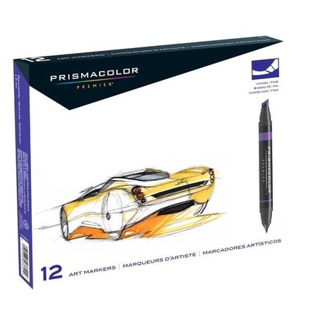 PRISMACOLOR Prismacolor 002520 Premier Double Ended Non-Toxic Art Marker; Assorted Colors; Pack - 12 2520